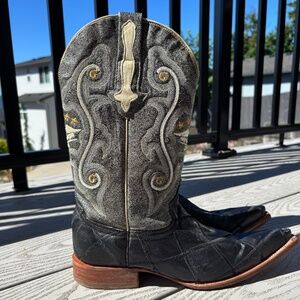 El General 1901 Western Cowboy Outdoor Rodeo Boots Black Leather Men's Size 7